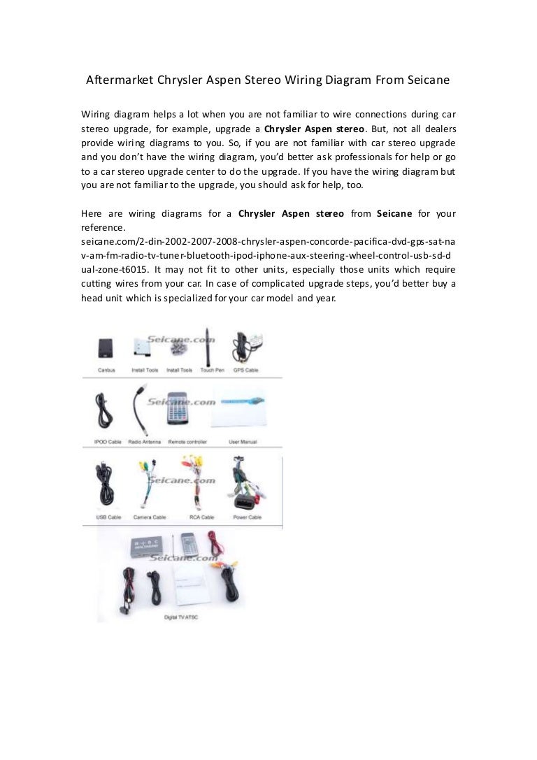 Aftermarket Chrysler Aspen Stereo Wiring Diagram From Seicane