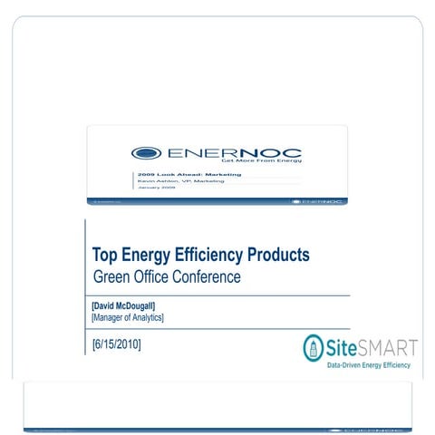 Top 10 Products That Save Money - David McDougall, EnerNOC