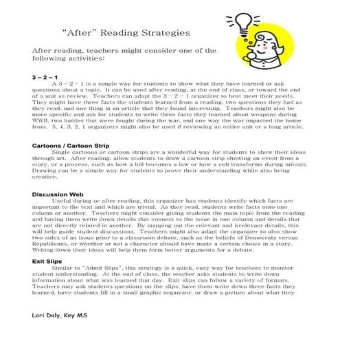 After Reading Strategies
