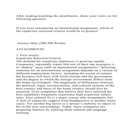 After readingwatching the attachments, share your views on the foll.docx