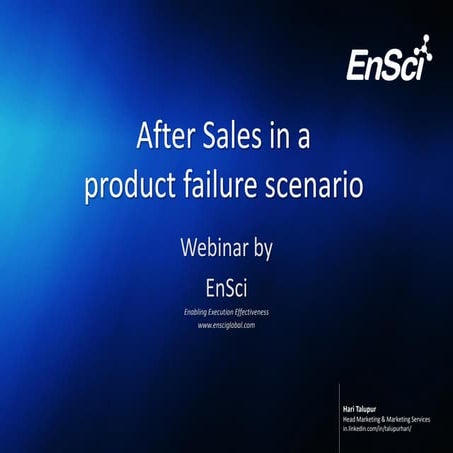 After sales in a product failure scenario