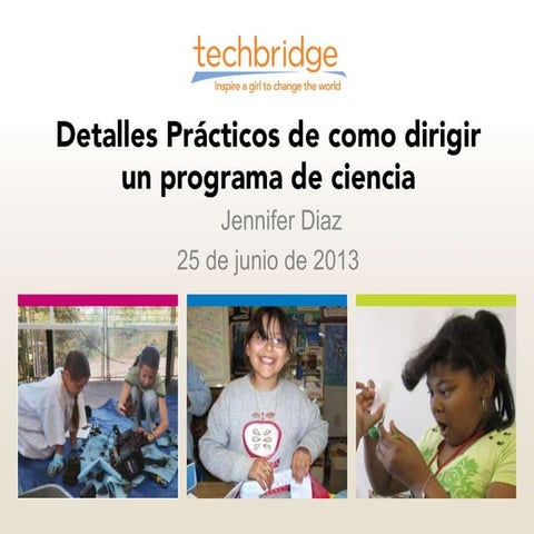 Detalles Prácticos de como dirigir un programa de ciencia
