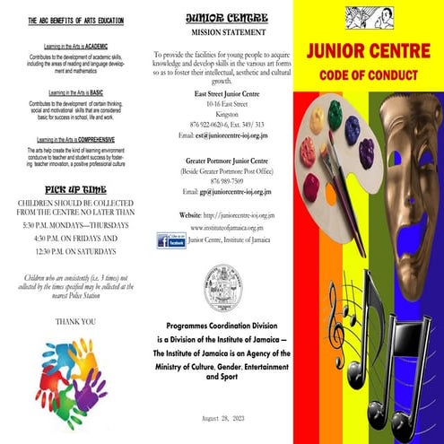 Junior Centre Arts Education: Mission, Code of Conduct & Benefits | PDF