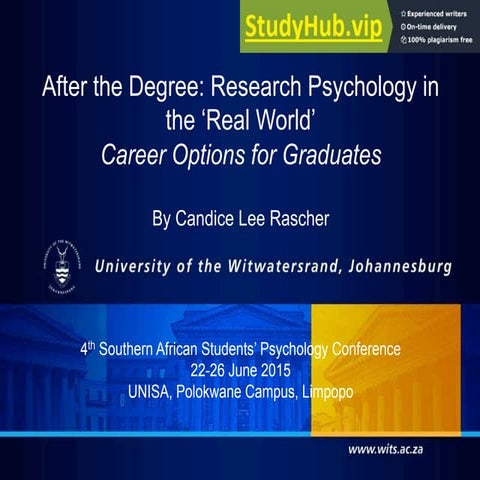 After The Degree  Career Options For Research Psychology Graduates