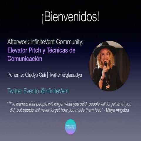 Afterwork infiniteVent community técnicas comunicación y elevator pitch 16 ...