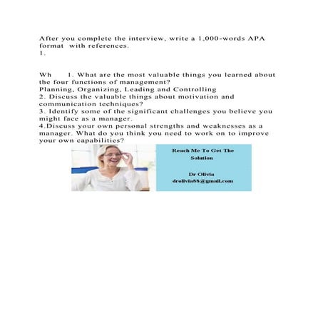 After you complete the interview, write a 1,000-words APA format wi.docx