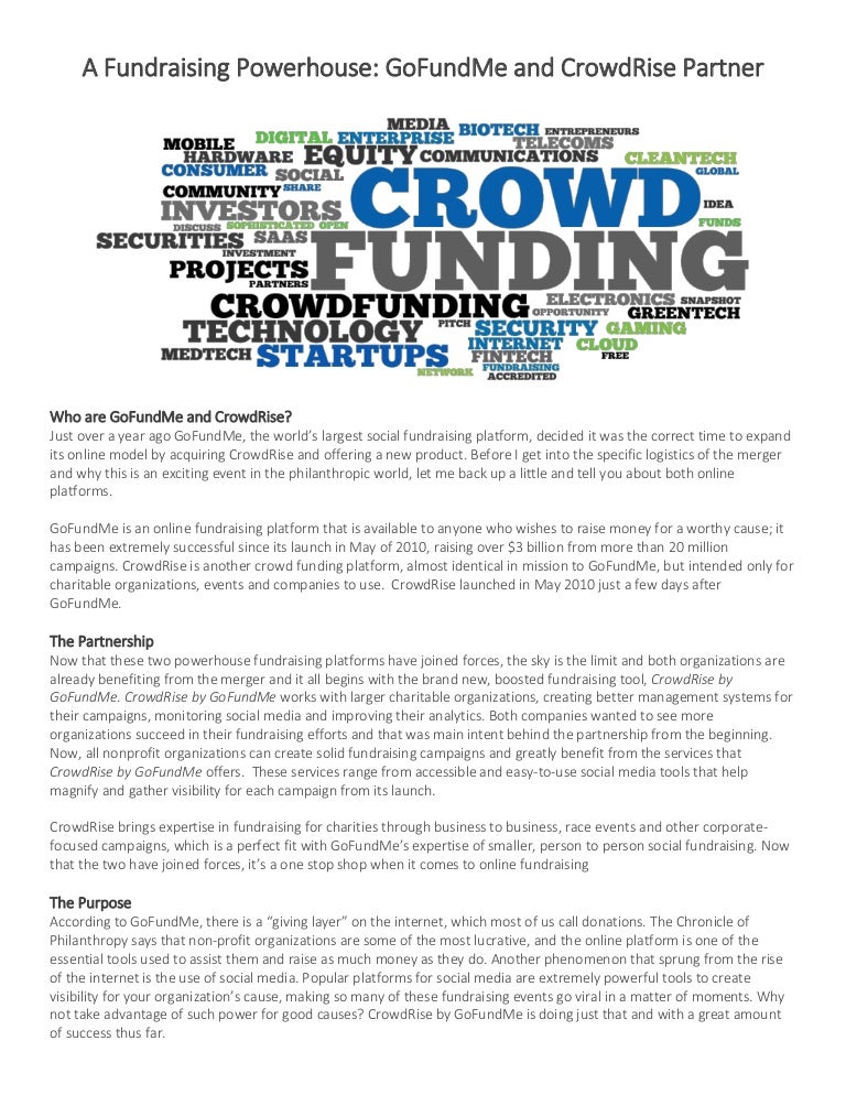 A Fundraising Powerhouse Gofundme And Crowdrise Partner
