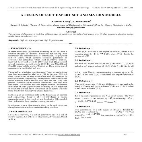 A fusion of soft expert set and matrix models