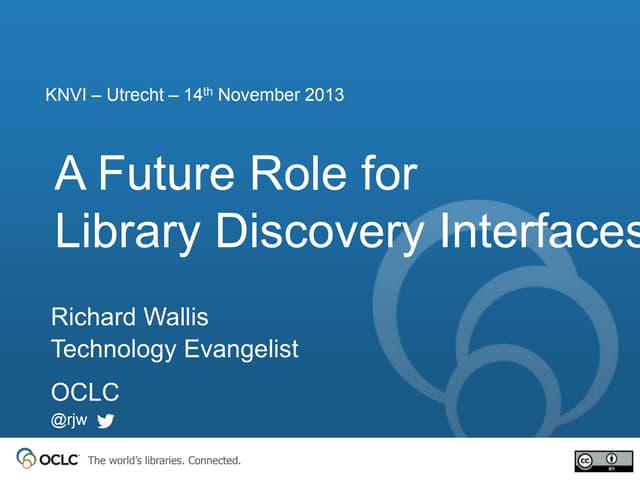 A Future Role for the Library Discovery Interface