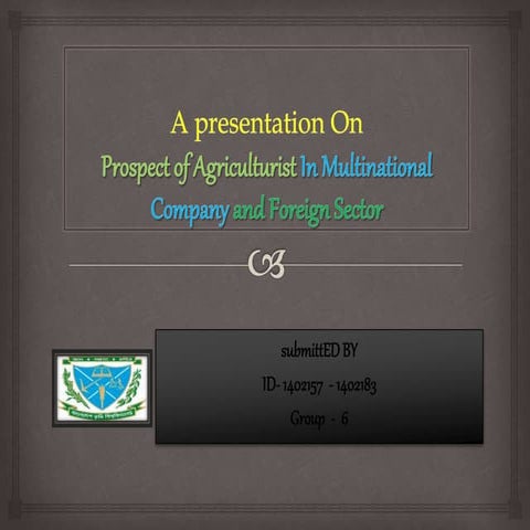 Job opportunity of Agriculturists