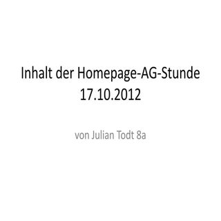 Homepage-AG 17.10.2012