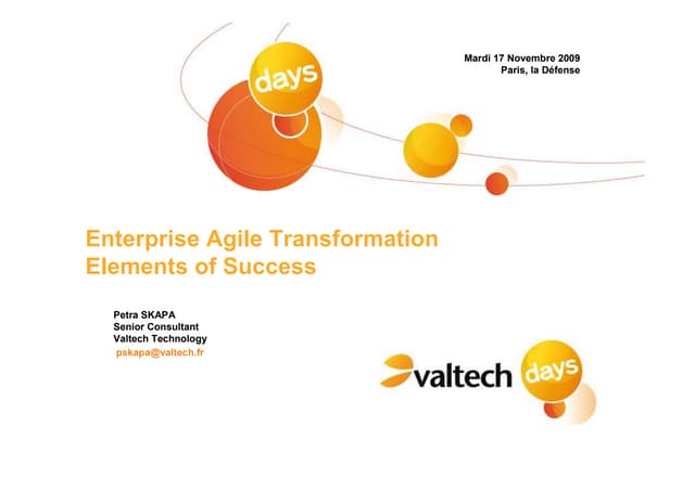 Ag05 Transformation Agile Les CléS De La RéUssite En