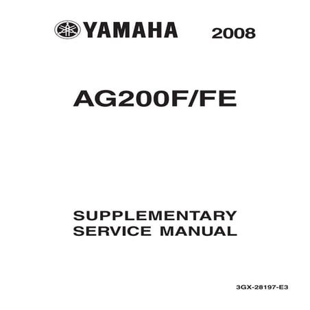 Yamaha AG200F/FE  '08 service manual supplement