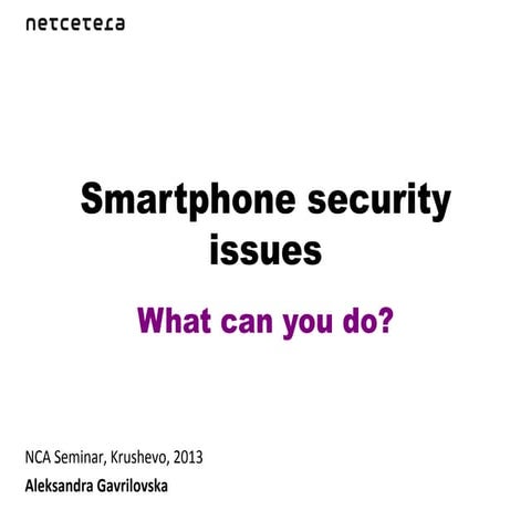 Smartphone security issues