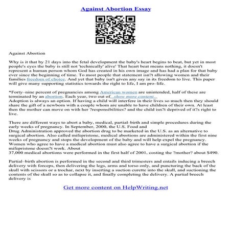 Introduction For Abortion Essay | PDF
