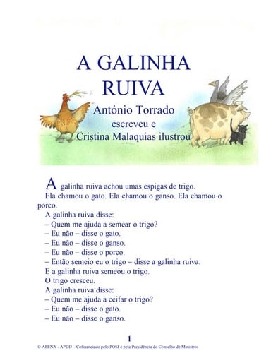 Planejamento Sequência Galinha Ruiva, PDF, Amizade