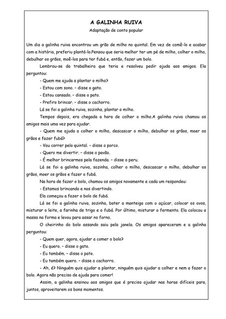 A galinha ruiva completa