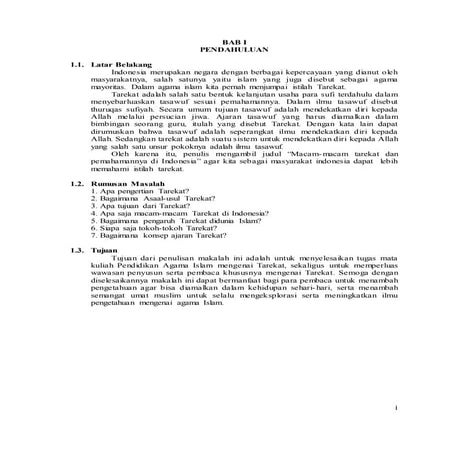 Macam-macam tarekat dan pemahamannya di Indonesia