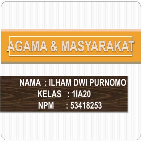 Agama dan masyarakat