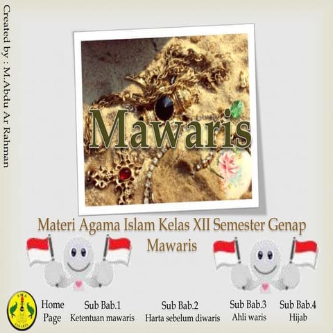 Agama materi kelas 3 smt 2 bab mawaris(1)
