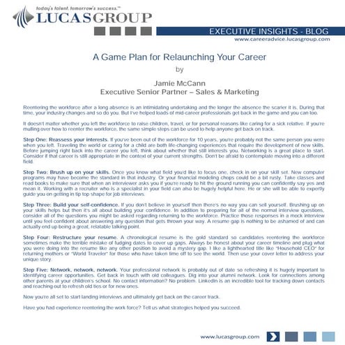 Jumping back into Workforce after a Career Break | PDF