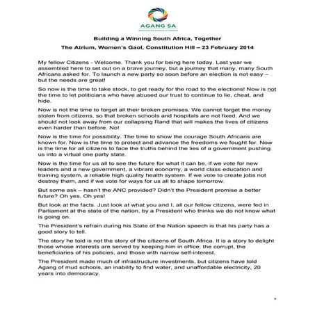 Agang Citizens' State of the Nation