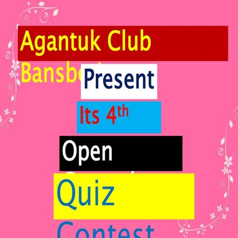 Agantuk quiz 2017,bansberia,hooghly prelims