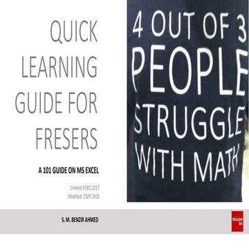 Quick MS Excel Learning Guide for Fresher