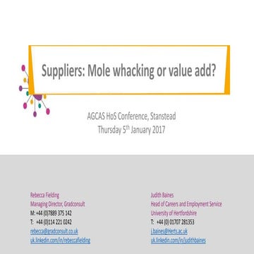 Suppliers: Mole whacking or value add?