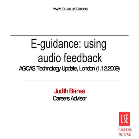 E-guidance: using audio feedback