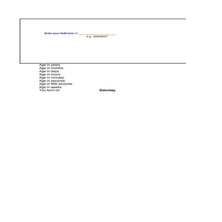 Age character calculation
