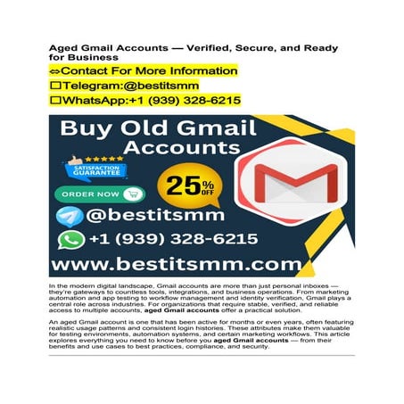 Aged Gmail Accounts — Verified, Secure, and Ready for Business.docx