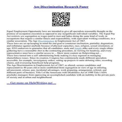 Age Discrimination Research _ 6 Age Discrimination, One Source of ...
