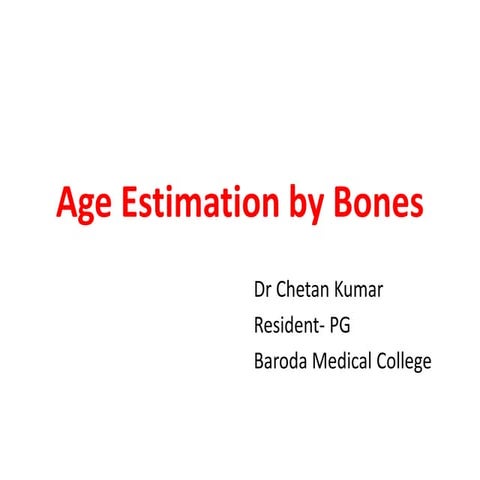 Age estimation by bones