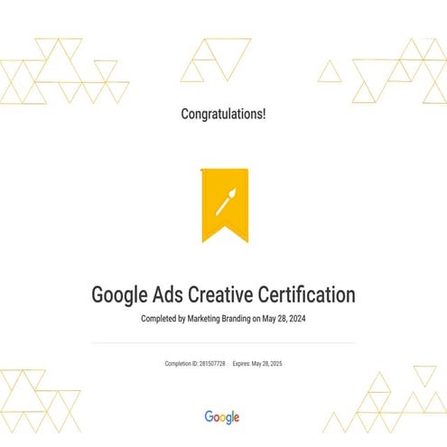 Agencia Marketing Branding Google Ads Creative Certification Mayo 2024 ...