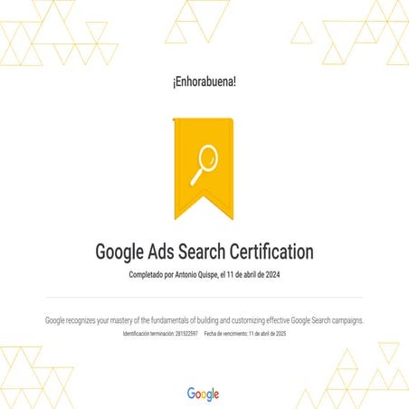 certificacion publicidad busqueda google ads | PDF