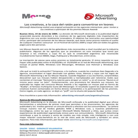 Agencias Creativas Junto A Los Mouse Awards