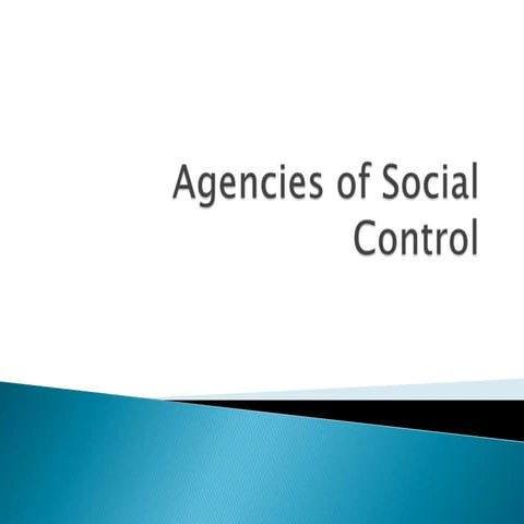 Agencies of social control(social work)