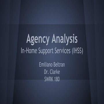 Agency Analysis- IHSS
