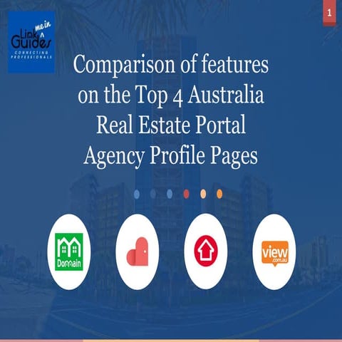 Comparison of features  on the Top 4 Australia Real Estate Portal Agency Profile Pages