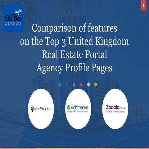 Comparison of features  on the Top 3 United Kingdom Real Estate Portal Agency Profile Pages