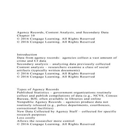 Agency Records, Content Analysis, and Secondary DataChap.docx