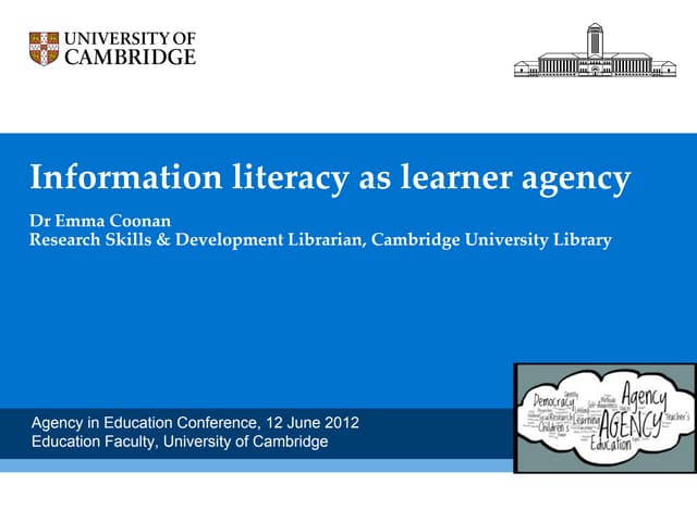 Information literacy as learner agency