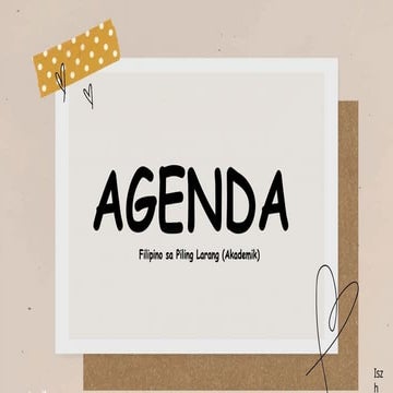 agenda report in piling larangan G12 school | PPTX