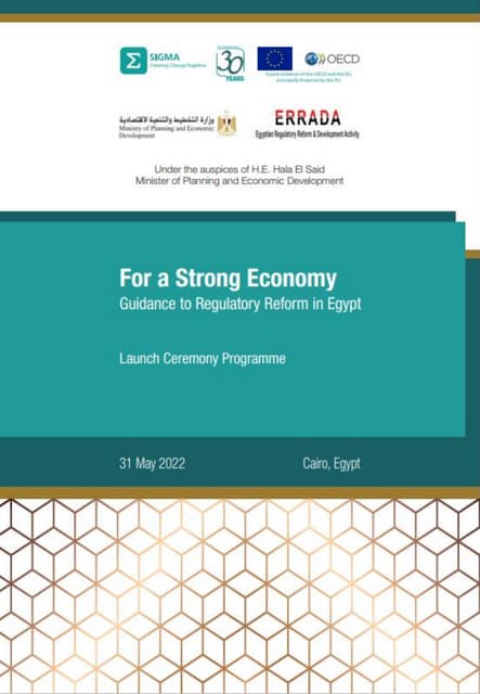 Agenda, ENG, Regulatory Reform event, Cairo, 31 May 2022