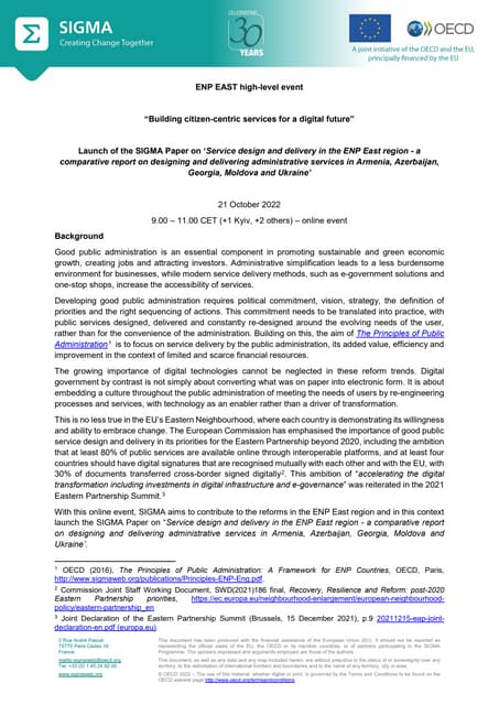 Agenda, ENP East webinar 21 October 2022