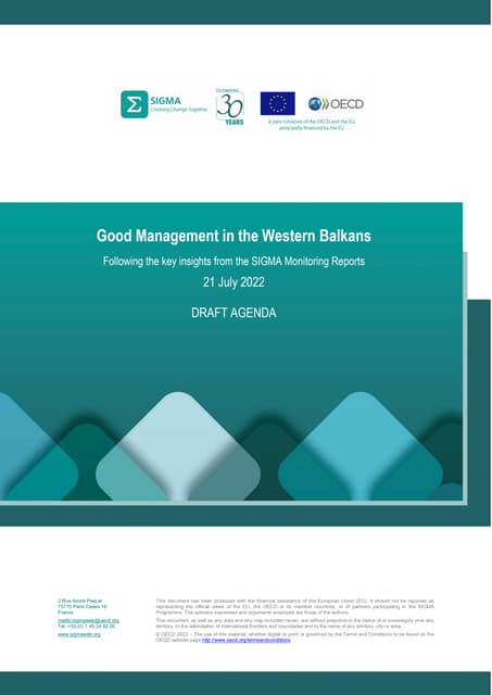 Agenda, Good Management in the Western Balkans, 21 July 2022