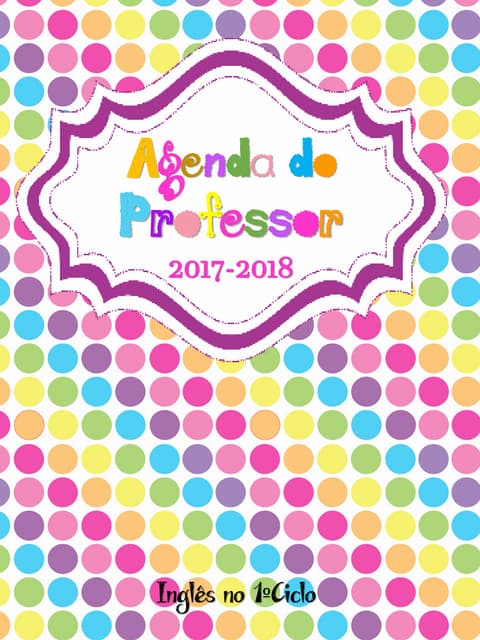 Agenda do Professor de Inglês de 1ºCiclo 2017-2018 (Editável)