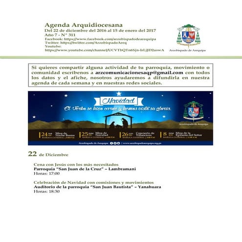 Agenda Arquidiocesana Nº311