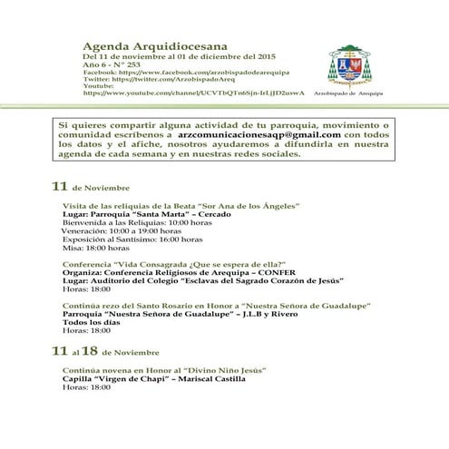 Agenda Arquidiocesana N°253
